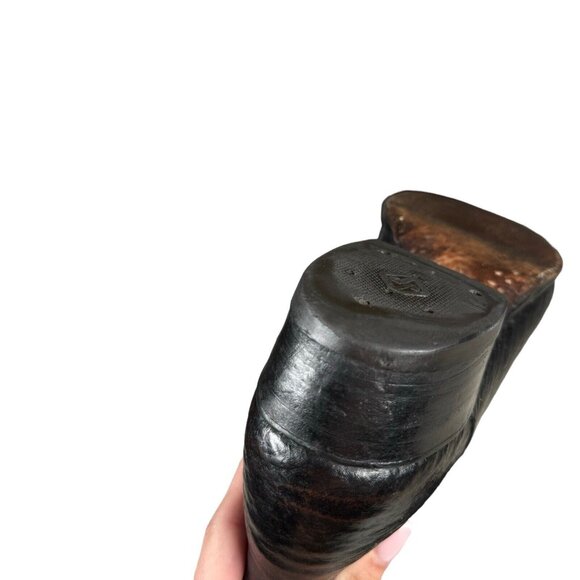 Vintage J Chisholm Western Handcrafted Black Leather Cowboy Men's Boots 8.5 D - Picture 11 of 16